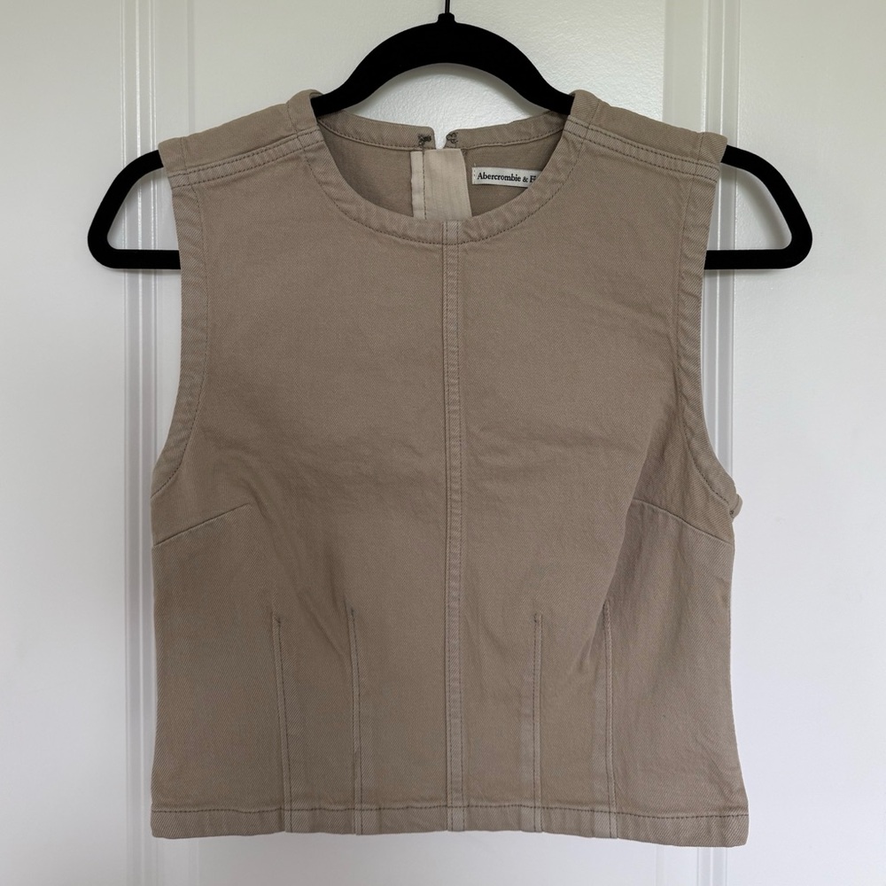 ABERCROMBIE Tan Denim Top